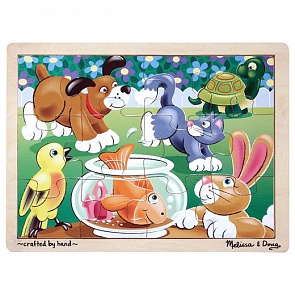 Мои первые пазлы - Шаловливые животные, 12 элементов (Melissa&Doug, 2932_md)